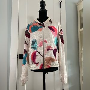 Elevenses satin bomber jacket from Anthropologie